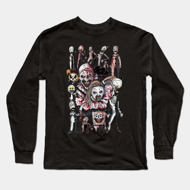 Art the Clown Animated Collage! Long Sleeve T-Shirt by LeeHowardArtist